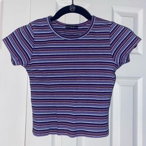 brandy melville purple striped ashlyn top